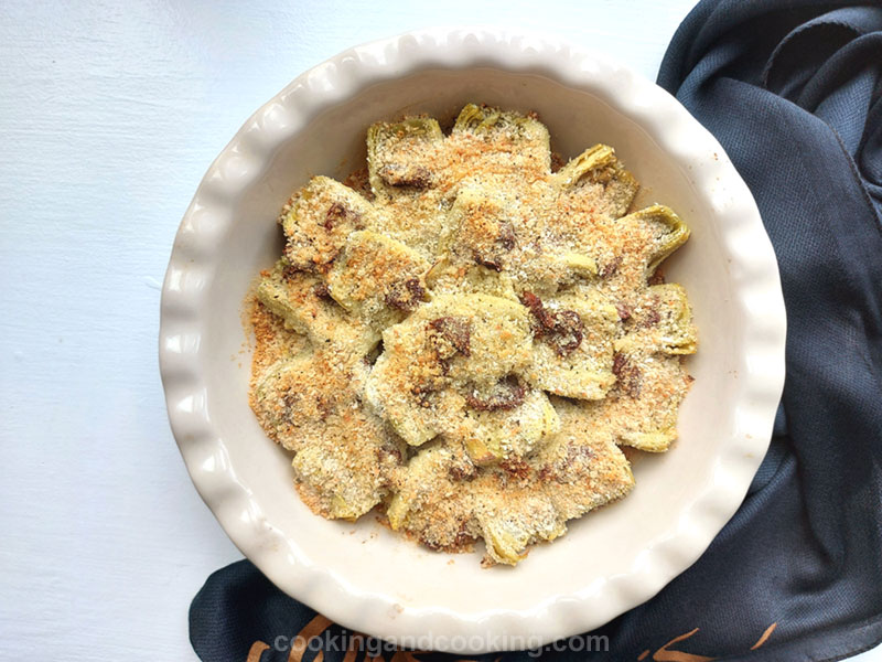 Baked Artichoke Hearts with Parmesan Baked Artichoke Hearts with Parmesan