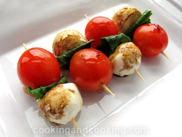 Bocconcini and Mint Skewers Bocconcini and Mint Skewers