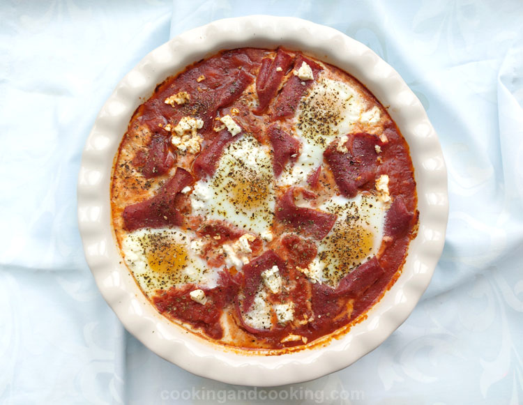 Salami Baked Eggs Salami Baked Eggs