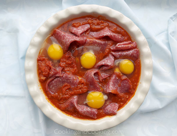 Salami Baked Eggs Salami Baked Eggs