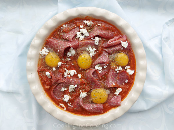 Salami Baked Eggs Salami Baked Eggs