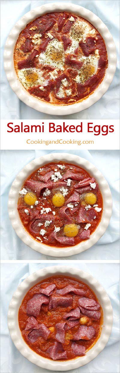 Salami Baked Eggs Salami Baked Eggs