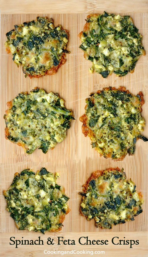 Spinach and Feta Cheese Crisps Spinach and Feta Cheese Crisps